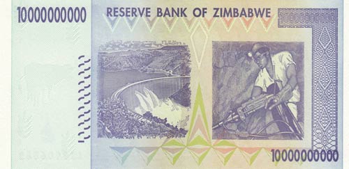 Zimbabwe, 10.000.000.000 Dollars, ... 