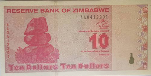 Zimbabwe, 10 Dollars, 2009, UNC, ... 