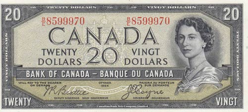 Canada, 20 Dollars, 1954, UNC (-), ... 