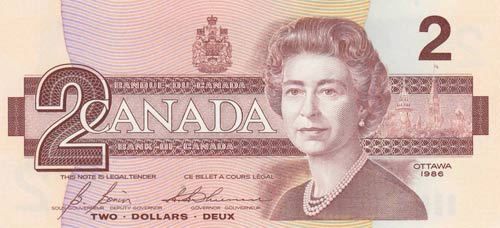 Canada, 2 Dollars, 1986, UNC, p94c