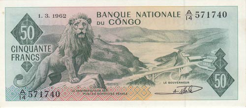 Congo, 50 Francs, 1962, UNC, p5
