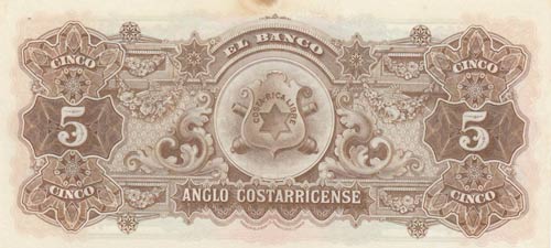 Costa Rica, 5 Colones, 1919, UNC ... 