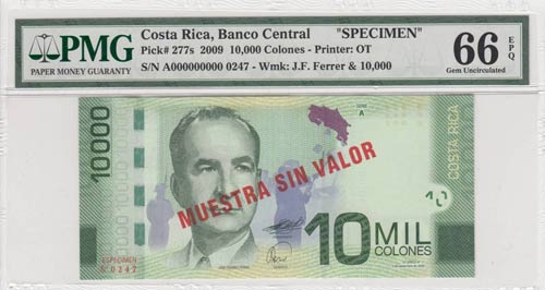 Costa Rica, 10.000 colones, 2009, ... 