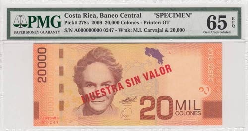 Costa Rica, 20.000 colones, 2009, ... 