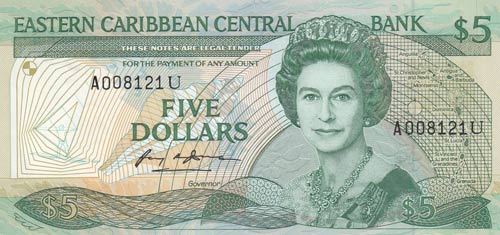 East Caribbean, 10 Dollars, 1988, ... 