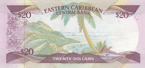 East Caribbean, 20 Dollars, 1986, ... 