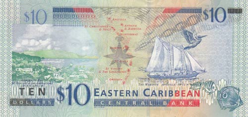 East Caribbean, 10 Dollars, 1994, ... 