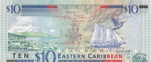 East Caribbean, 10 Dollars, 2000, ... 