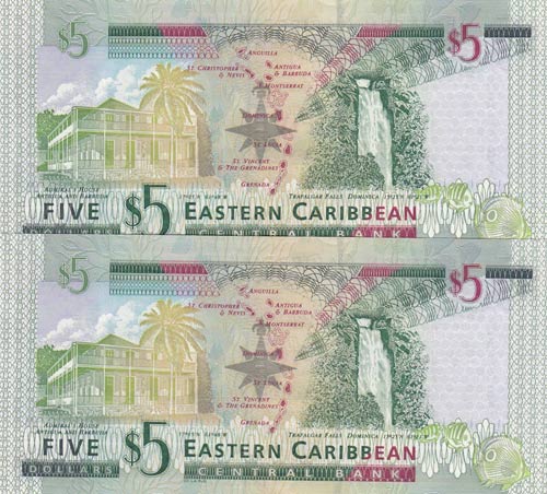 East Caribbean, 5 Dollars (2), ... 