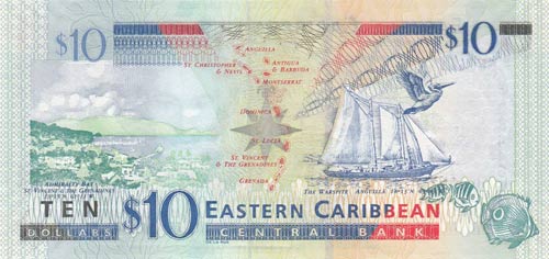 East Caribbean, 10 Dollars, 2008, ... 