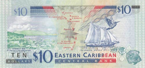 East Caribbean, 10 Dollars, 2012, ... 