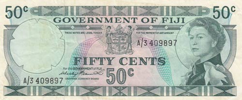Fiji, 50 Cents, 1971, XF, p64a