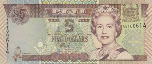 Fiji, 5 Dollars, 2002, UNC, p105