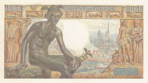 France, 1000 Francs, 1943, UNC, ... 