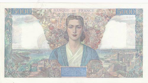 France, 5.000 Francs, 1945, ... 