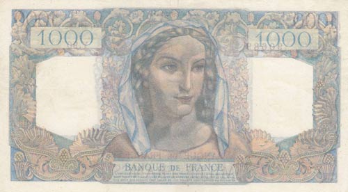France, 1000 Francs, 1945, XF, ... 
