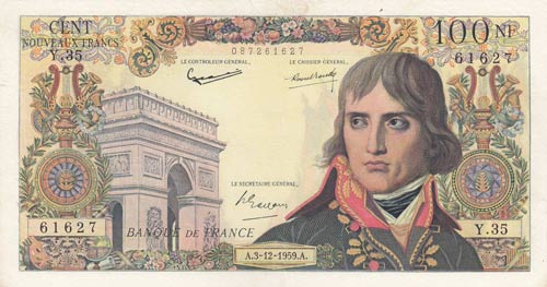 France, 100 Francs, 1959, ... 