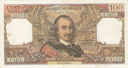 France, 100 Francs, 1978, XF (+), ... 