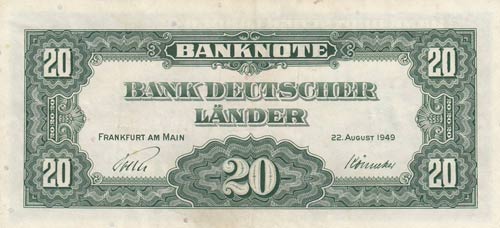 Germany, 20 Mark, 1949, XF (+), p17