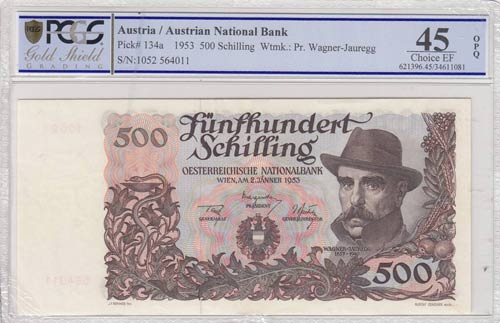 Austria, 500 Shillings, 1953, XF, ... 