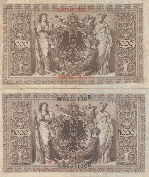 Germany, 1000 Mark, 1910, VF, p44, ... 