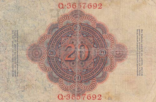Germany, 20 Mark, 1914, FINE, p46