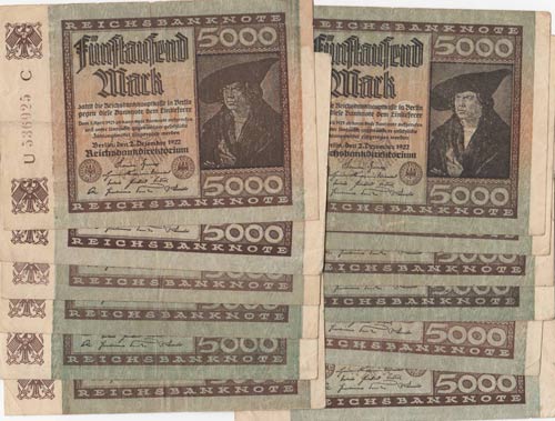 Germany, 5000 Mark, 1922, XF, p81, ... 