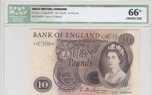 Great Britain, 10 Pounds, 1964, ... 