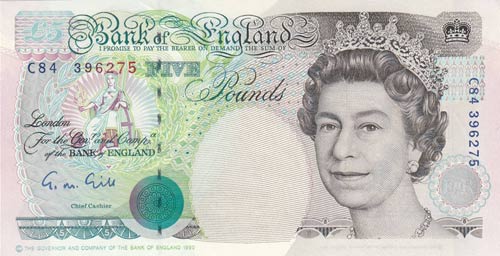 Great Britain, 5 Pounds, 1990, ... 