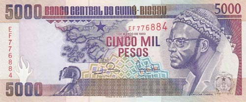 Guinea-Bissau, 5000 Francs, 1993, ... 