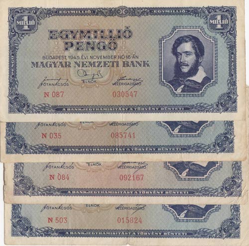 Hungary, 1.000.000 Pengo, 1945, ... 