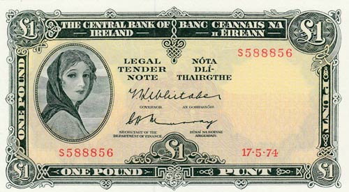 Ireland, 1 Pound, 1974, UNC, p64c