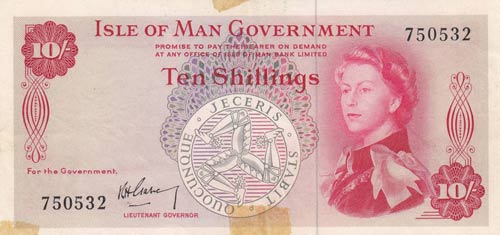 Isle Of Man, 10 Shillings, 1961, ... 