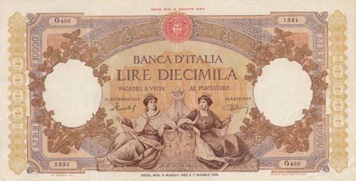 Italy, 10.000 Lire, 1948, XF (-), ... 