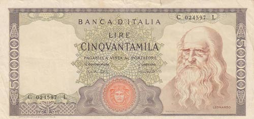 Italy, 50.000 Lire, 1970, VF, p99b