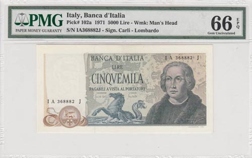 Italy, 5.000 Lire, 1971, UNC, p102a