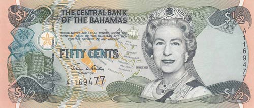 Bahamas, 50 Cents, 2001, UNC, p68