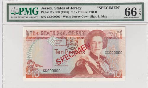 Jersey, 10 Pounds, 1989, UNC, ... 