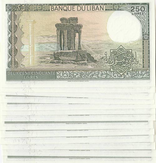 Lebanon, 250 Livre, 1988, UNC, p67e
