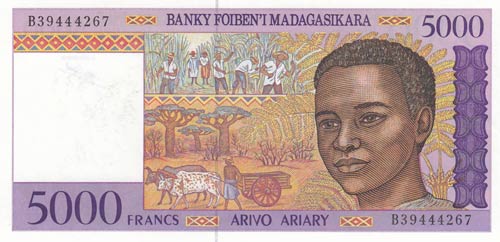 Madagascar, 5000 Francs, 1995, ... 