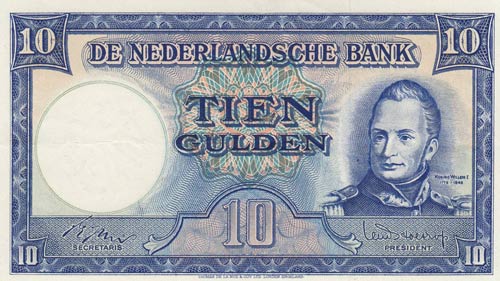 Netherlands, 10 Gulden, 1945, XF ... 
