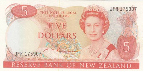 New Zealand, 5 Dollars, 1985, UNC, ... 