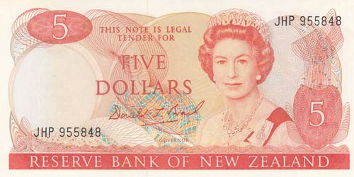 New Zealand, 5 Dollars, 1989, UNC, ... 