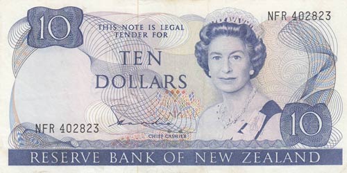 New Zealand, 10 Dollars, 1981, XF, ... 