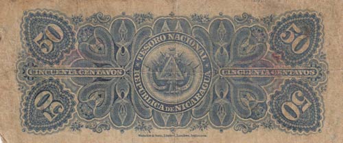 Nicaragua, 50 Centavos, 1900, FINE ... 