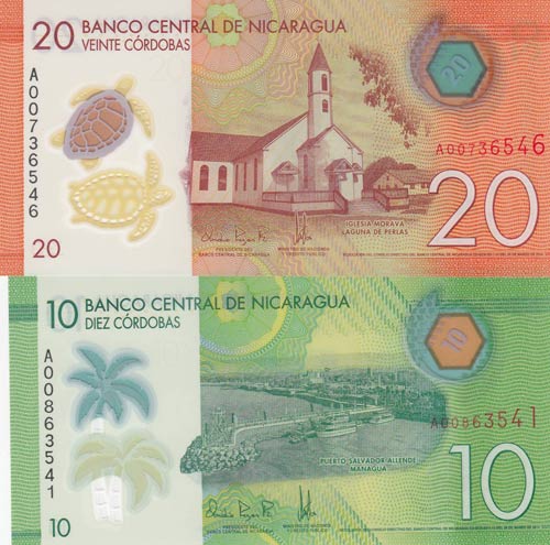 Nicaragua, 10 Cordobas and 20 ... 