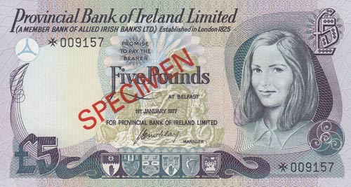 Northern Ireland, 5 Pounds, 1977, ... 