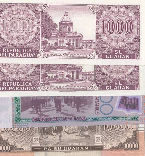Paraguay, 1000 Guaranies (2), 2000 ... 