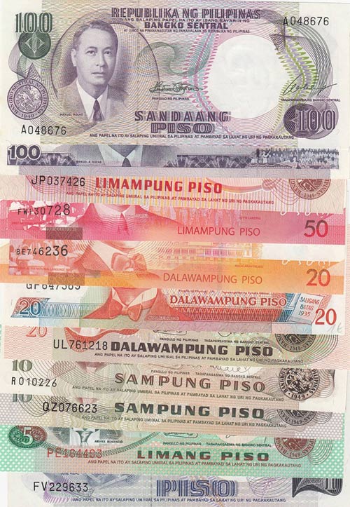 Philippines, 1 Peso, 5 Pesos, 10 ... 