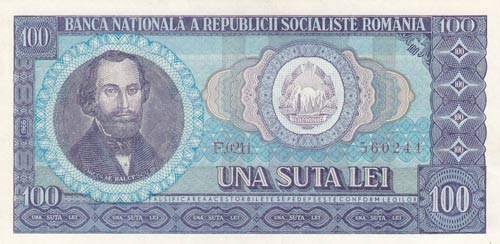 Romania, 100 Lei, 1966, UNC, p97